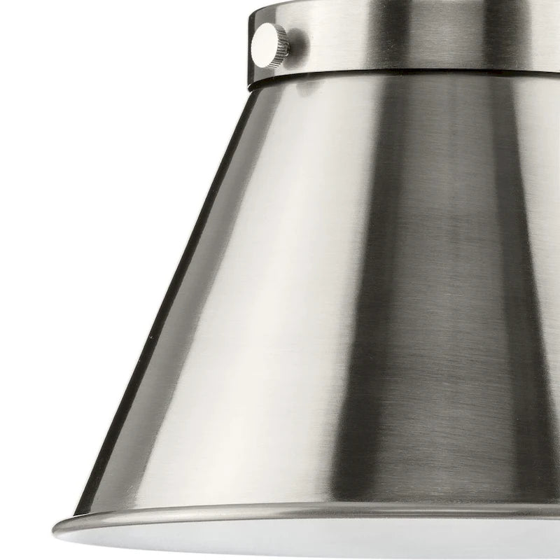 Hinton Collection One-Light Brushed Nickel Modern Farmhouse Pendant - 8.25 in x 8.25 in x 8.62 in