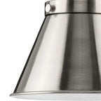 Hinton Collection One-Light Brushed Nickel Modern Farmhouse Pendant - 8.25 in x 8.25 in x 8.62 in