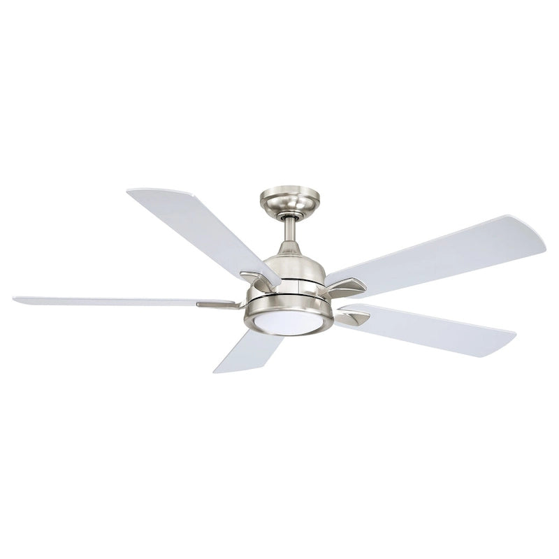 52-in Modern Nickel Reversible 5-Blade Ceiling Fan with Light and Remote