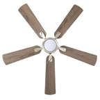 52-in Modern Nickel Reversible 5-Blade Ceiling Fan with Light and Remote