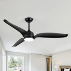 60  Black 3-Blade Ceiling Fan with LED Light Kit and Remote