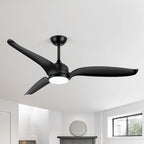 60  Black 3-Blade Ceiling Fan with LED Light Kit and Remote