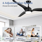 60  Black 3-Blade Ceiling Fan with LED Light Kit and Remote