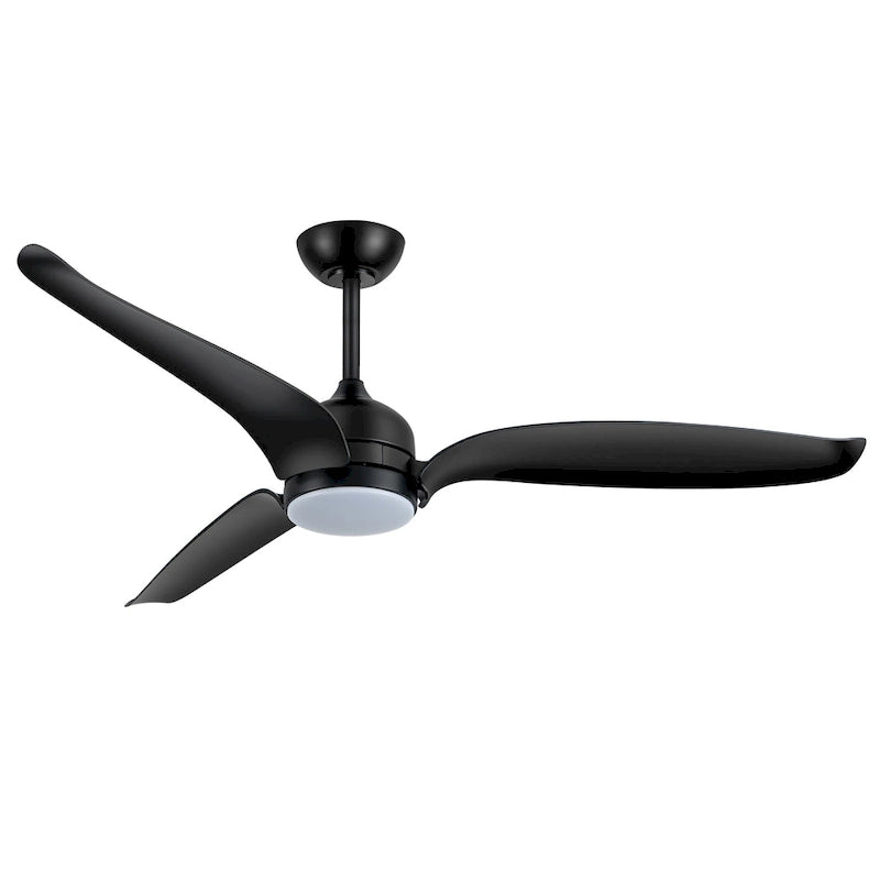 60  Black 3-Blade Ceiling Fan with LED Light Kit and Remote