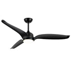 60  Black 3-Blade Ceiling Fan with LED Light Kit and Remote