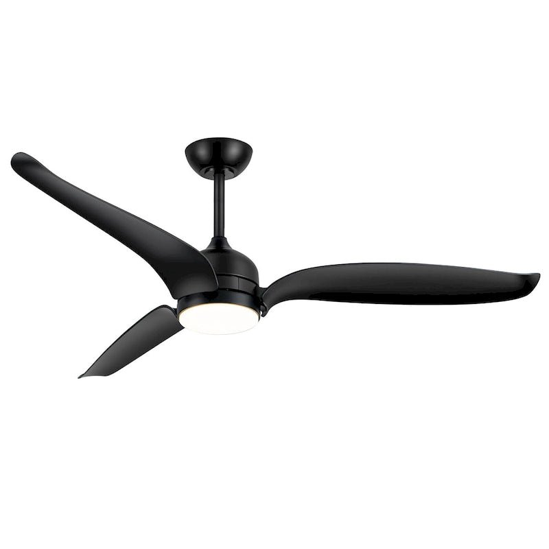 60  Black 3-Blade Ceiling Fan with LED Light Kit and Remote