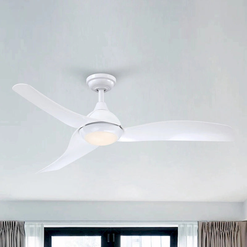 52  Modern White ABS Integrated LED Ceiling Fans with Light and Remote