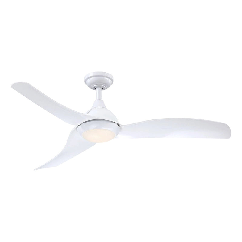 52  Modern White ABS Integrated LED Ceiling Fans with Light and Remote
