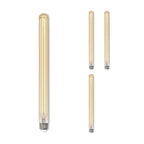 Bulbrite LED Filament Pack of (4) 5 Watt Dimmable 15 Inch T9 Light Bulb with Antique Glass Finish and Medium (E26) Base