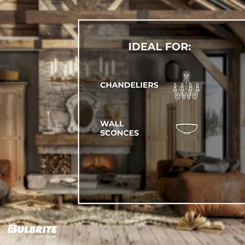 Bulbrite LED Filament Pack of (4) 5 Watt Dimmable 15 Inch T9 Light Bulb with Antique Glass Finish and Medium (E26) Base