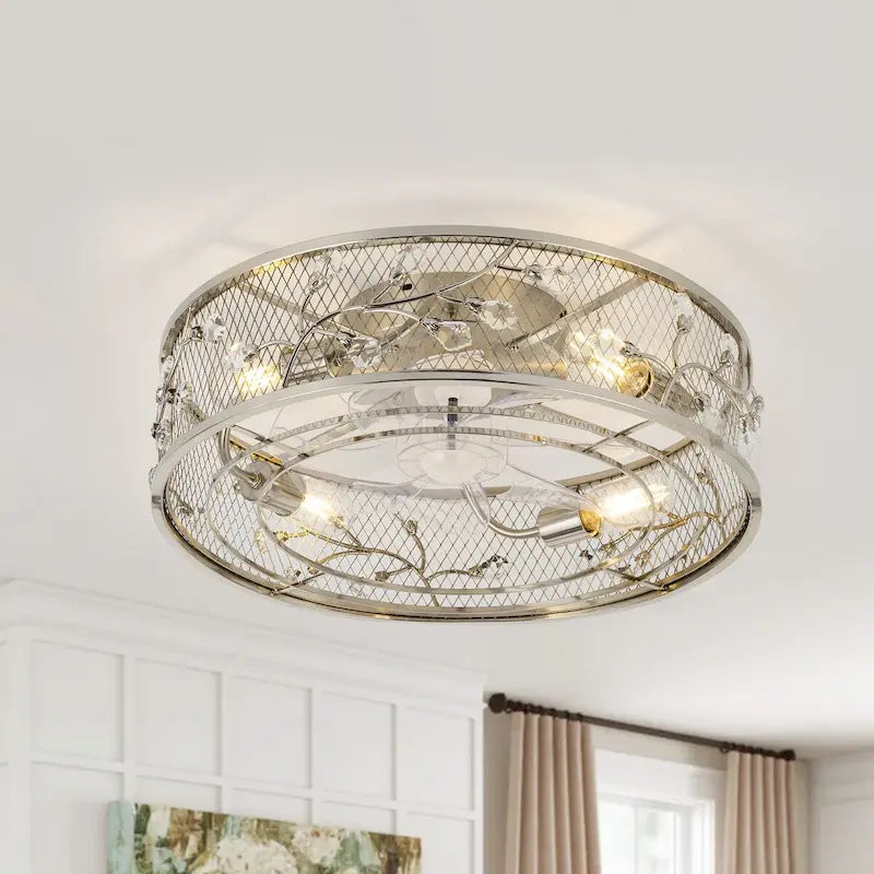 19-in Gold/ Satin Nickel Low Profile Ceiling Fan with Remote Control(7-blade)