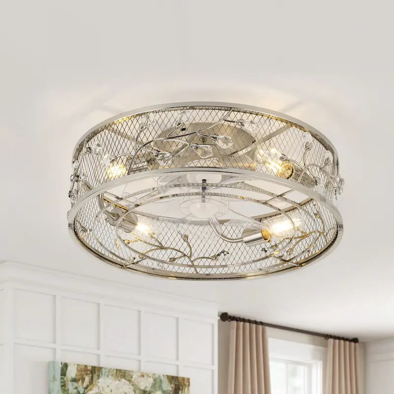 19-in Gold/ Satin Nickel Low Profile Ceiling Fan with Remote Control(7-blade)