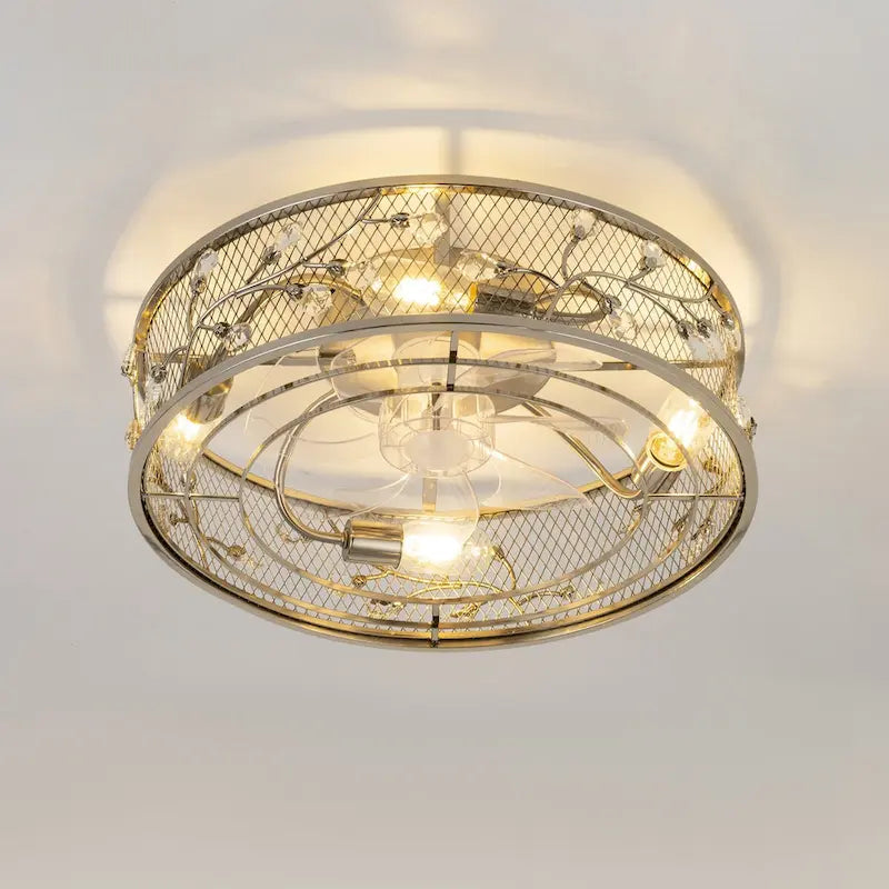 19-in Gold/ Satin Nickel Low Profile Ceiling Fan with Remote Control(7-blade)