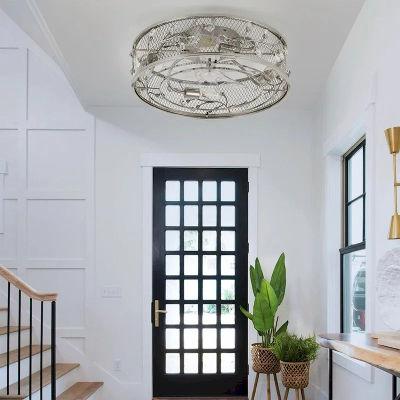 19-in Gold/ Satin Nickel Low Profile Ceiling Fan with Remote Control(7-blade)