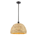 Innovations Lighting Woven Rattan - 1 Light 16  Stem Hung Pendant
