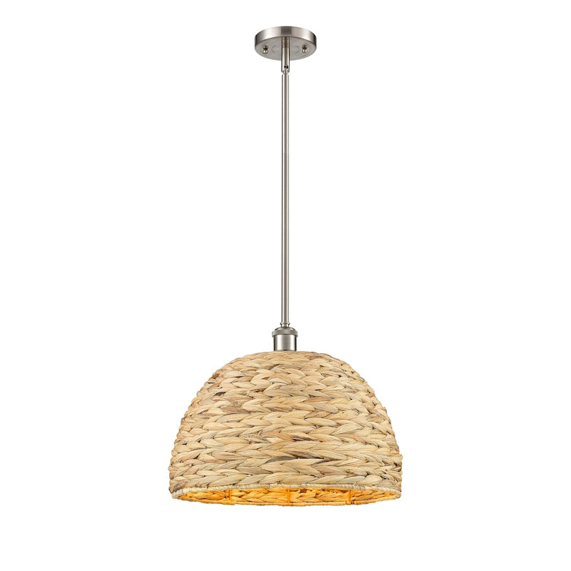 Innovations Lighting Woven Rattan - 1 Light 16  Stem Hung Pendant