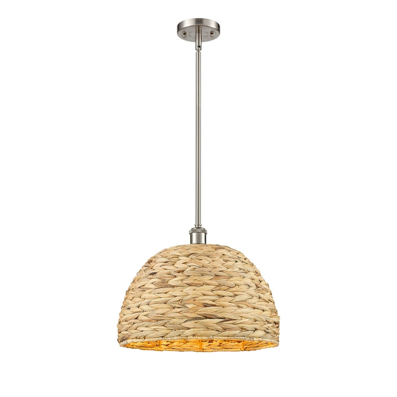 Innovations Lighting Woven Rattan - 1 Light 16  Stem Hung Pendant