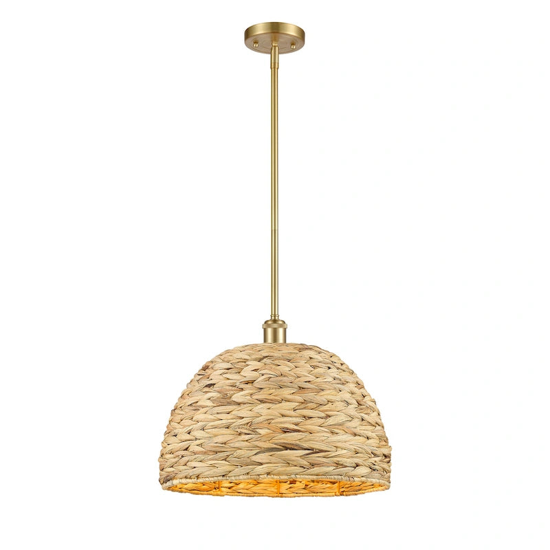 Innovations Lighting Woven Rattan - 1 Light 16  Stem Hung Pendant
