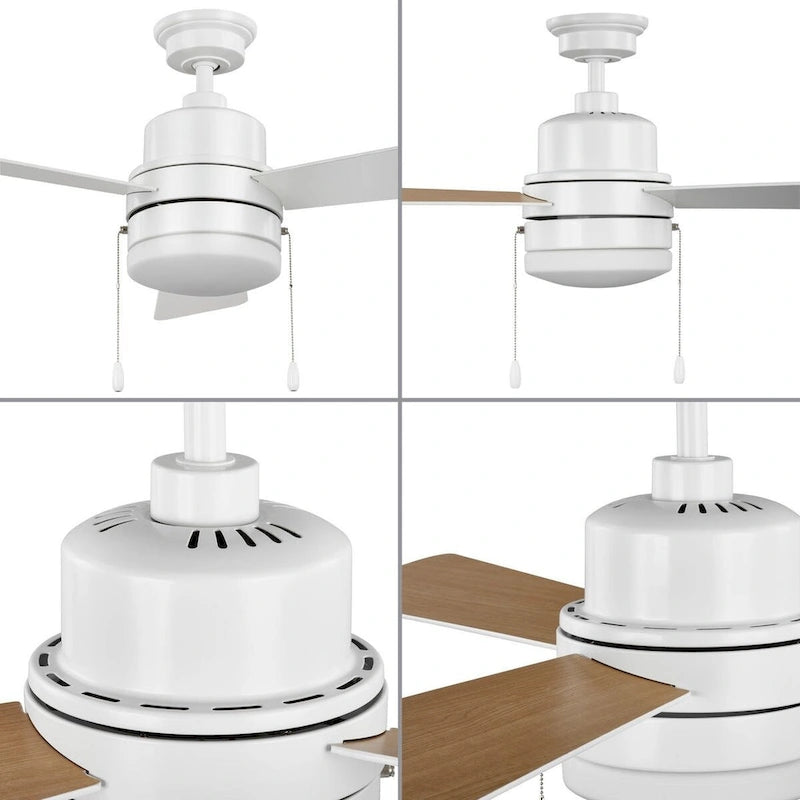 Trevina V 52 in. LED Indoor Satin White Modern Ceiling Fan with Light Kit and White Opal Shade - Medium