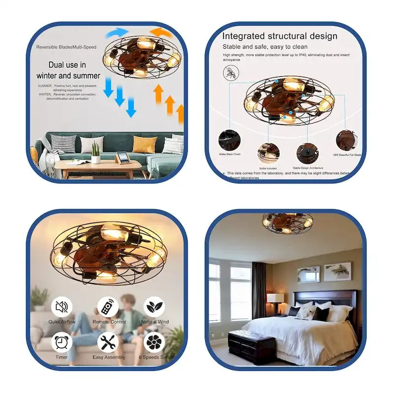 LED Ceiling Fan Lights with Remote Control