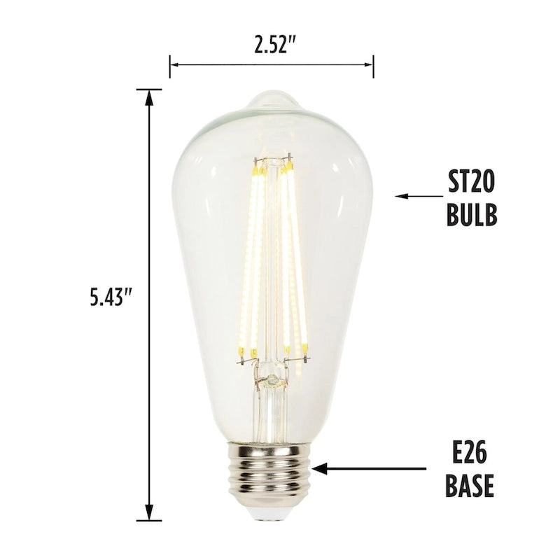 Westinghouse Lighting 4.5-Watt (40-Watt Equivalent) Clear ST20 Dimmable Filament LED Light Bulb, Medium Base, 6 Pack - 6-Pack