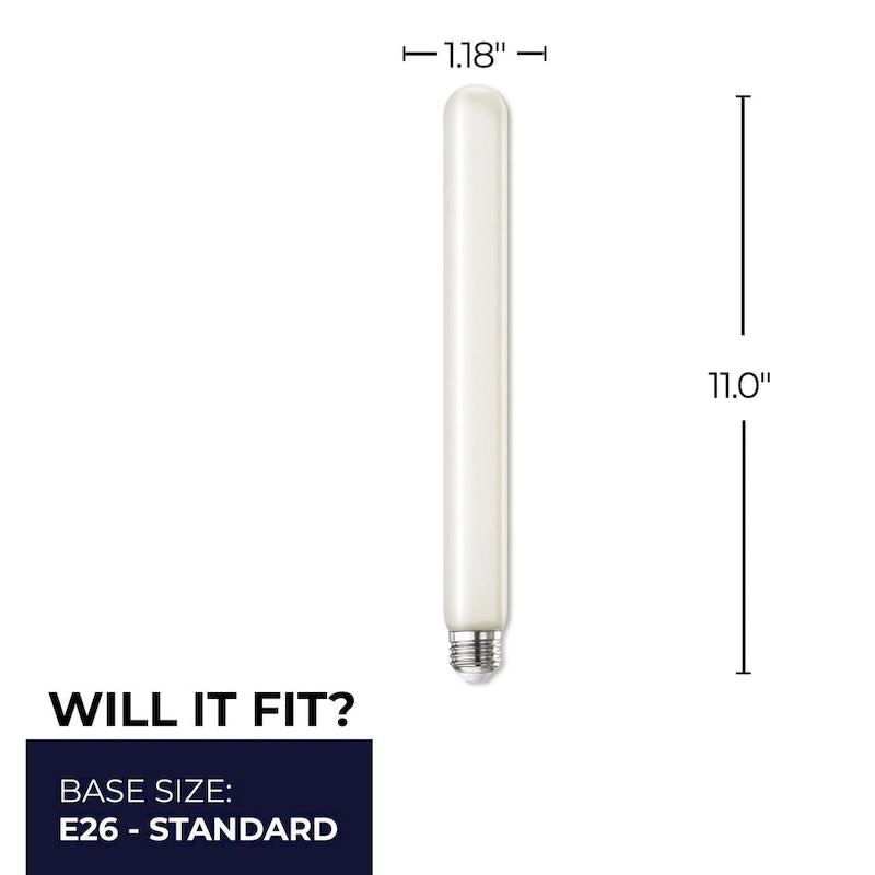 Bulbrite LED Filament Pack of (4) 5 Watt Dimmable 11 Inch T9 Light Bulb with Frost Glass Finish and Medium (E26) Base