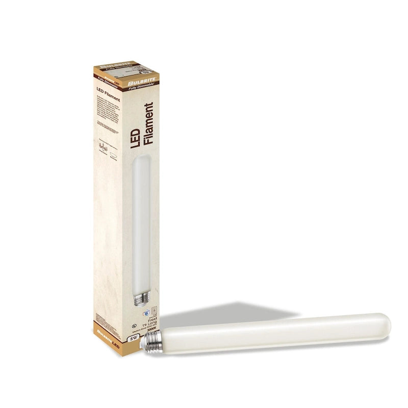 Bulbrite LED Filament Pack of (4) 5 Watt Dimmable 11 Inch T9 Light Bulb with Frost Glass Finish and Medium (E26) Base