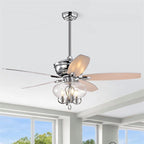 Crystal Chandelier Fan Light with Remote and Reversible Motor