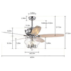 Crystal Chandelier Fan Light with Remote and Reversible Motor