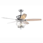 Crystal Chandelier Fan Light with Remote and Reversible Motor