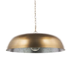 Sanne Antiqued Gold Metal w/ Silver Foil Wide Pendant Light - 30.0L x 30.0W x 10.5H