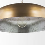 Sanne Antiqued Gold Metal w/ Silver Foil Wide Pendant Light - 30.0L x 30.0W x 10.5H