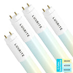 Luxrite 2FT T8 LED Tube Light, 8W=17W, 3 Color Option, Single and Double End Powered, 960 Lumens, UL, DLC (4 Pack) - 4