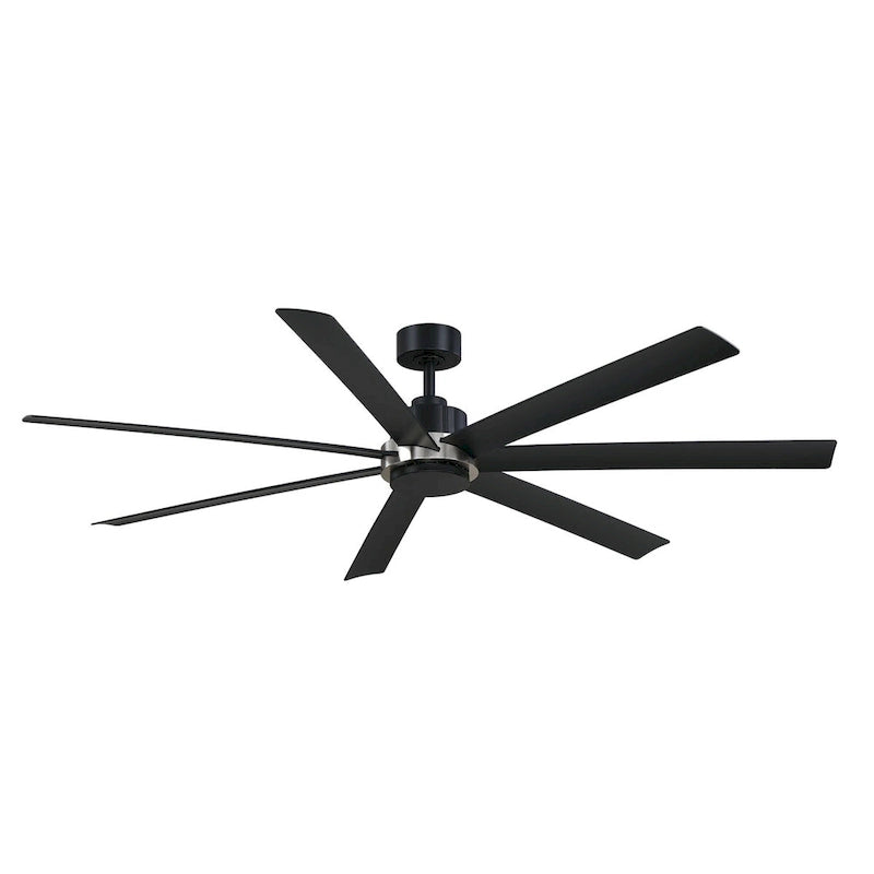 Pendry 72 inch Indoor/Outdoor Ceiling Fan - Black with Brushed Nickel Accent