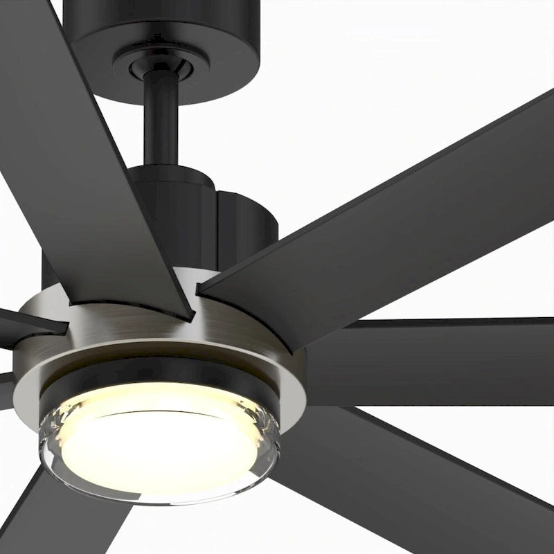 Pendry 72 inch Indoor/Outdoor Ceiling Fan - Black with Brushed Nickel Accent