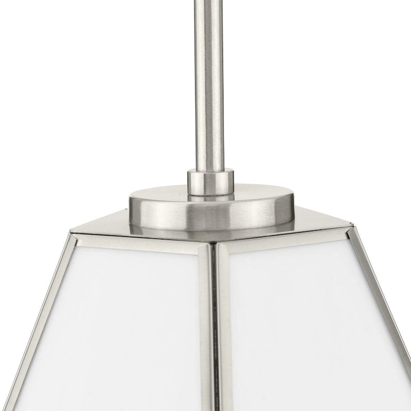 Latham Collection One-Light Brushed Nickel Contemporary Pendant - 14 in x 14 in x 19.75 in