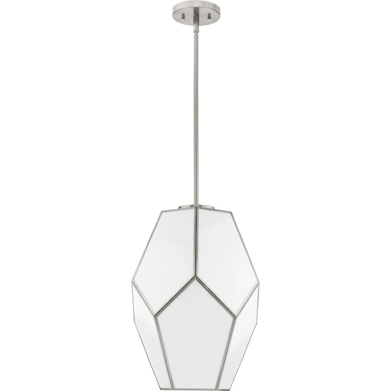 Latham Collection One-Light Brushed Nickel Contemporary Pendant - 14 in x 14 in x 19.75 in