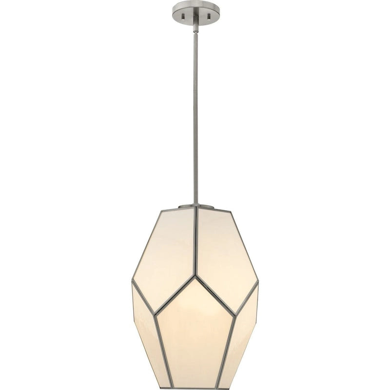 Latham Collection One-Light Brushed Nickel Contemporary Pendant - 14 in x 14 in x 19.75 in