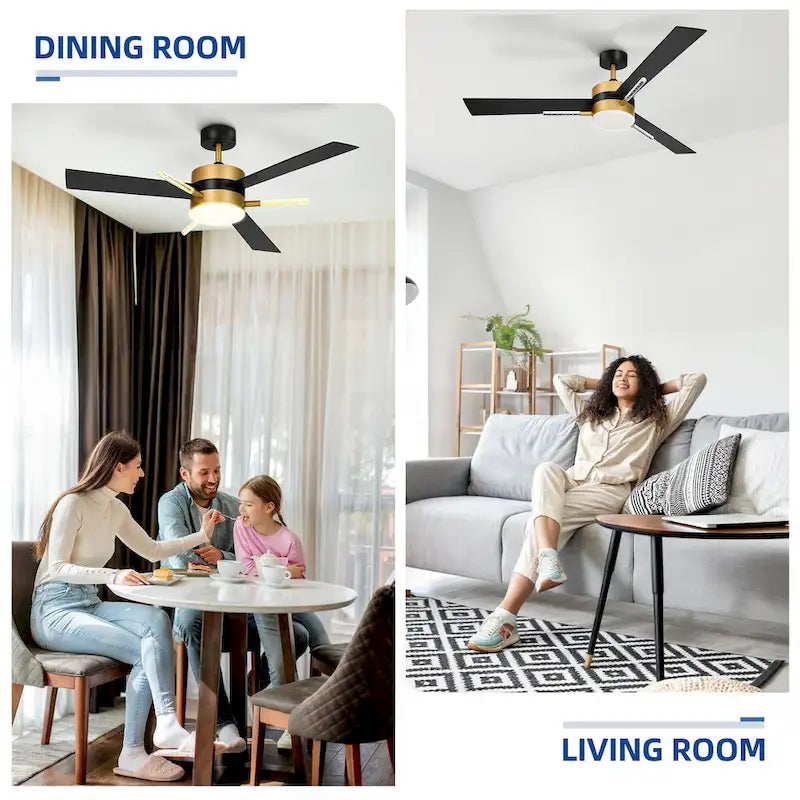 Moasis 3 Blades 60  Ceiling Fan with Lights and Remote Control,Crystal Rod Design and Memory Function