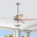 52  Crystal Chandelier Fan with Remote, Classic, Glam, Traditional, Chrome