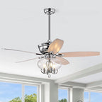 52  Crystal Chandelier Fan with Remote, Classic, Glam, Traditional, Chrome