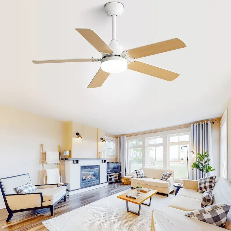42  Farmhouse Reversible Ceiling Fan with LED Light and Remote Control