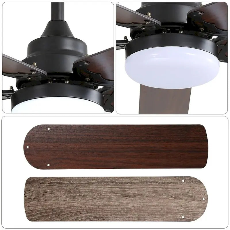 42  Farmhouse Reversible Ceiling Fan with LED Light and Remote Control