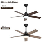 42  Farmhouse Reversible Ceiling Fan with LED Light and Remote Control