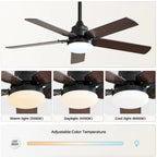 42  Farmhouse Reversible Ceiling Fan with LED Light and Remote Control
