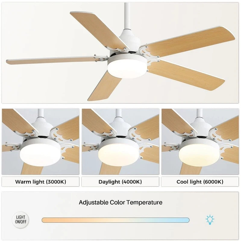 42  Farmhouse Reversible Ceiling Fan with LED Light and Remote Control