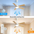 42  Farmhouse Reversible Ceiling Fan with LED Light and Remote Control