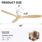 52  Modern Decorative Solid Wood Ceiling Fan