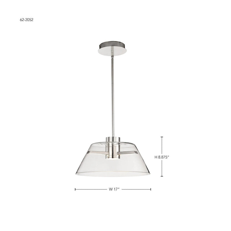Edmond 17 Inch LED Pendant Polished Nickel - Polished Nickel