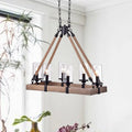 Lapont 6 - Light Linear Pendant with Rope Accents